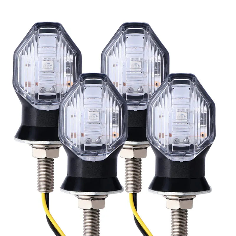 8mm Universal Mini Motorcycle LED Turn Signal Indicator flasher Amber Light Blinker clignotant moto for Honda Suzuki Yamaha 12V