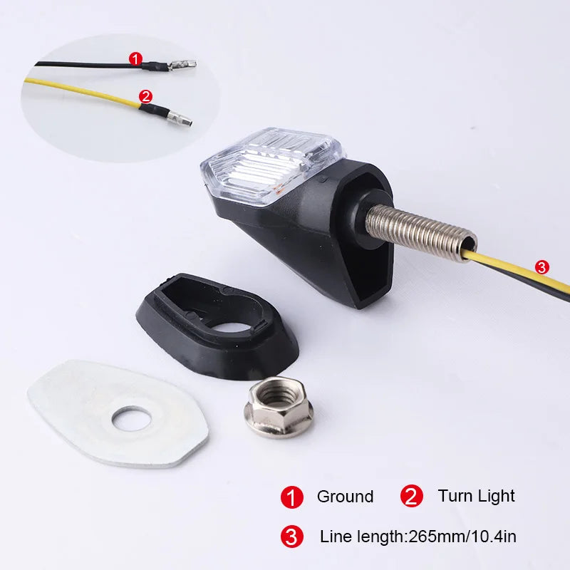8mm Universal Mini Motorcycle LED Turn Signal Indicator flasher Amber Light Blinker clignotant moto for Honda Suzuki Yamaha 12V