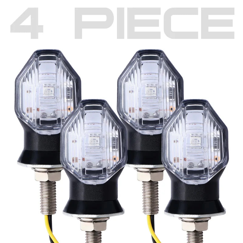 8mm Universal Mini Motorcycle LED Turn Signal Indicator flasher Amber Light Blinker clignotant moto for Honda Suzuki Yamaha 12V