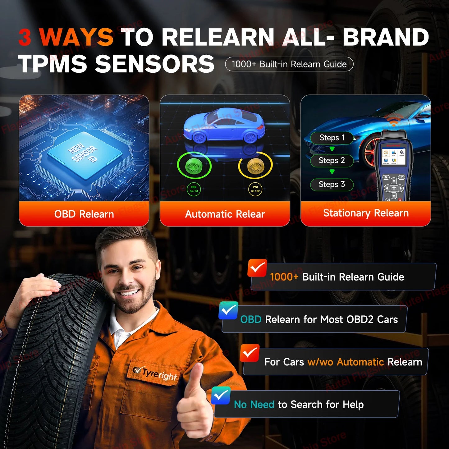 Autel MaxiTPMS TS501 PRO TPMS Programming Tool Activate/Relearn TPMS Sensor Tire Pressure Monitor Tester Tire Repair Tools