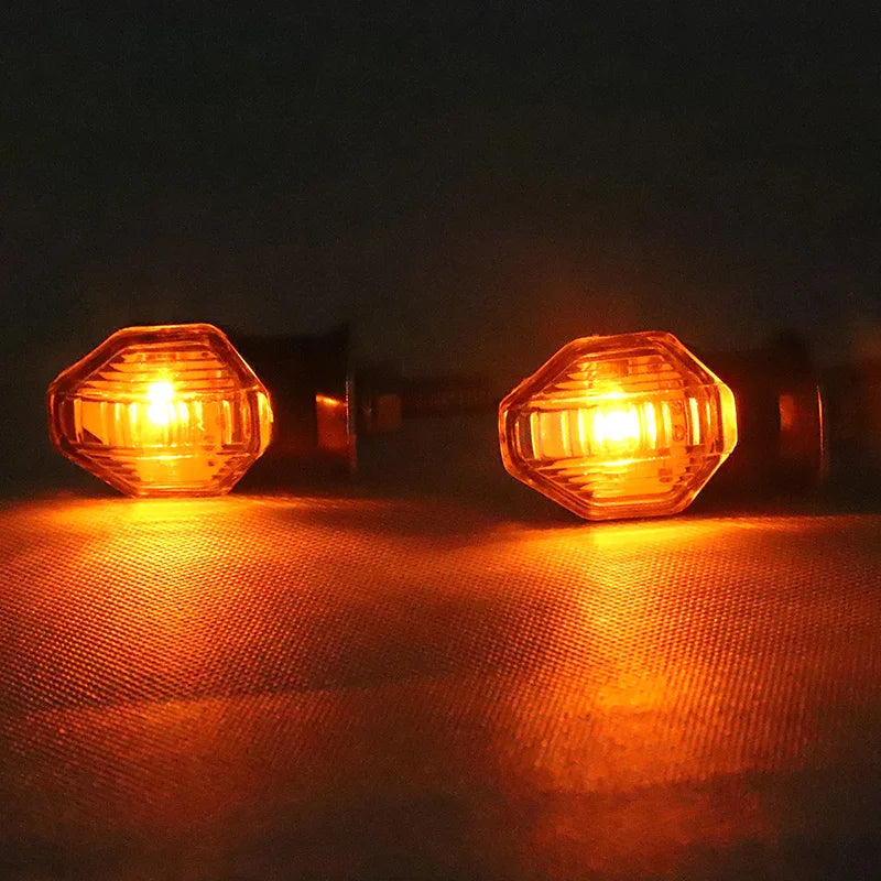 8mm Universal Mini Motorcycle LED Turn Signal Indicator flasher Amber Light Blinker clignotant moto for Honda Suzuki Yamaha 12V