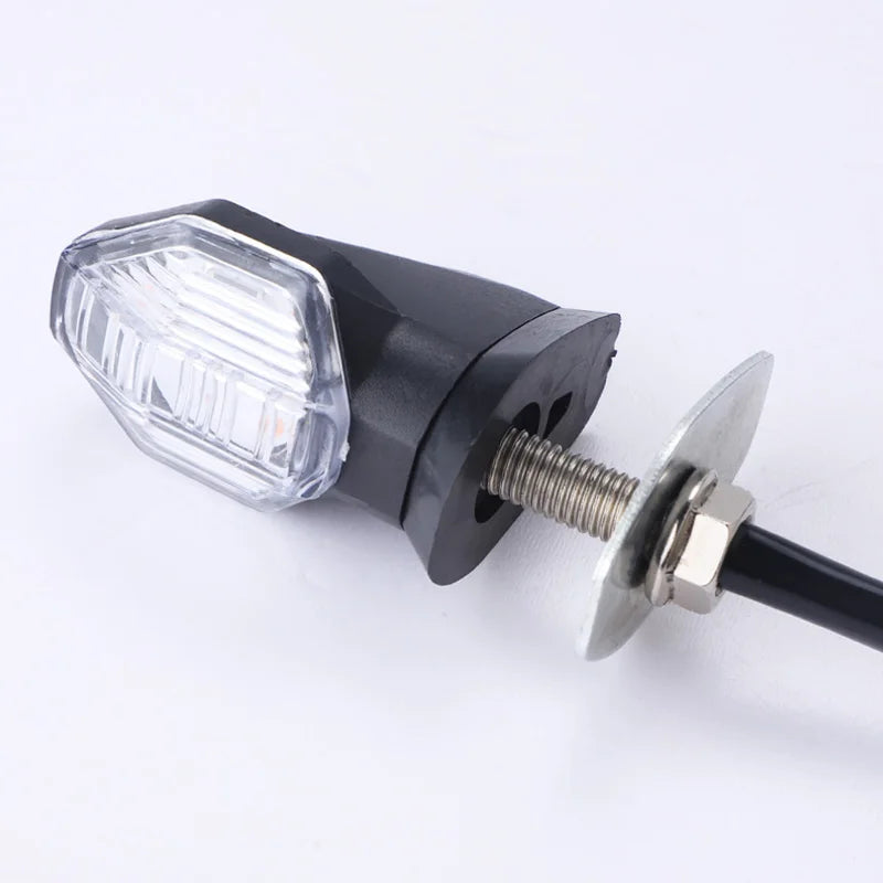 8mm Universal Mini Motorcycle LED Turn Signal Indicator flasher Amber Light Blinker clignotant moto for Honda Suzuki Yamaha 12V