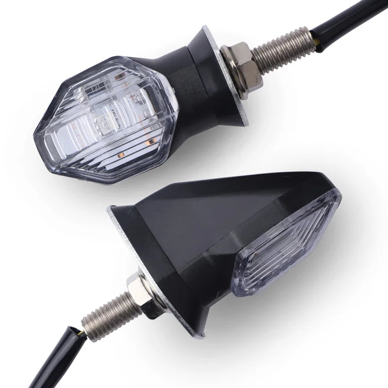 8mm Universal Mini Motorcycle LED Turn Signal Indicator flasher Amber Light Blinker clignotant moto for Honda Suzuki Yamaha 12V
