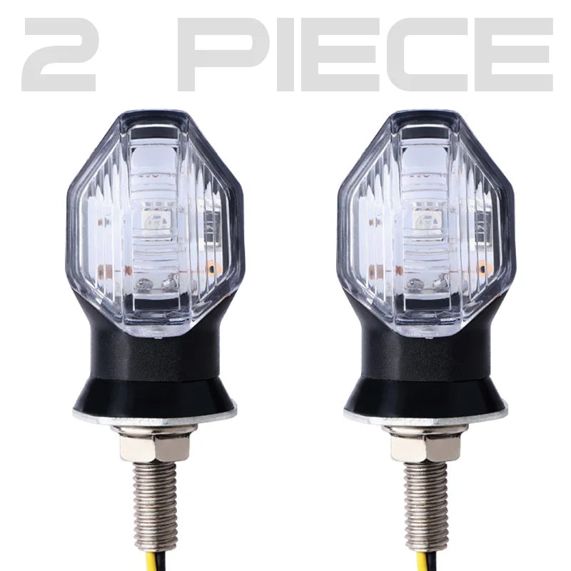 8mm Universal Mini Motorcycle LED Turn Signal Indicator flasher Amber Light Blinker clignotant moto for Honda Suzuki Yamaha 12V
