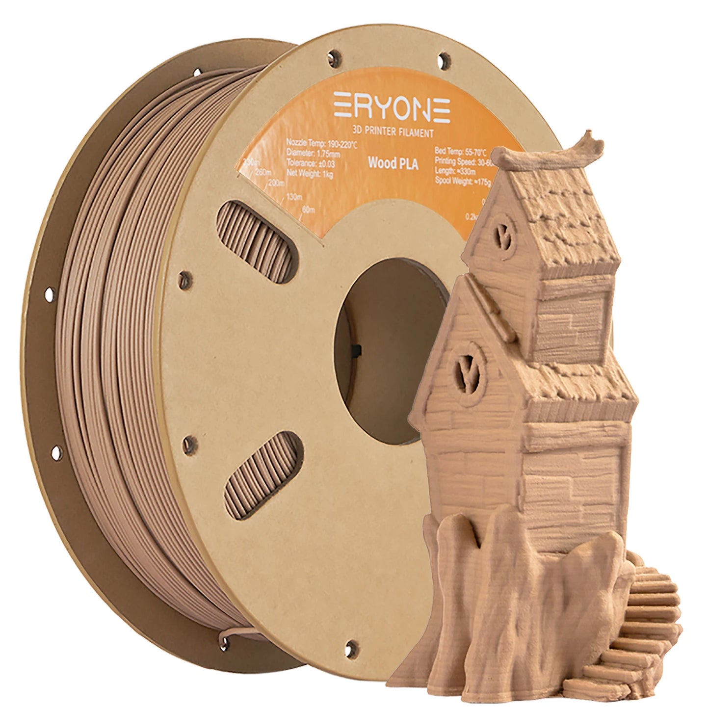 ERYONE Promotion Wood PLA Filament Light/Deep Color (1KG/2.2lbs) 1.75mm For FDM 3D Printer High Quality Free Fast Shipping