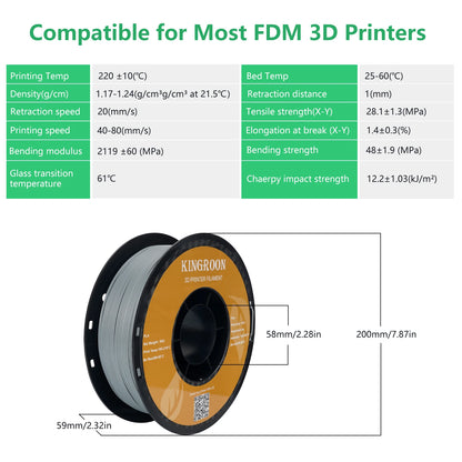 6.6LBS PLA PETG TPU 3D Printer Filament 1.75mm Dimensional Accuracy+/-0.03mm 3D Printer Materials Fit Most FDM 3D Printers